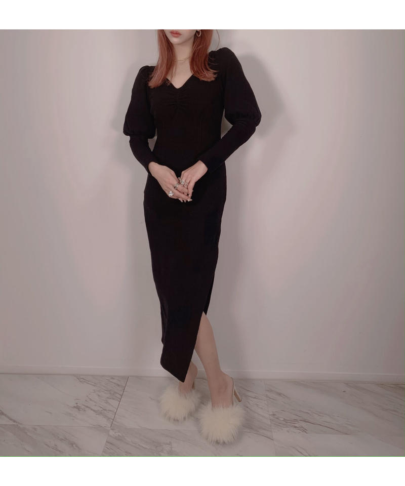 バックオープンスリットワンピ Back Open Slit One Piece Ficti