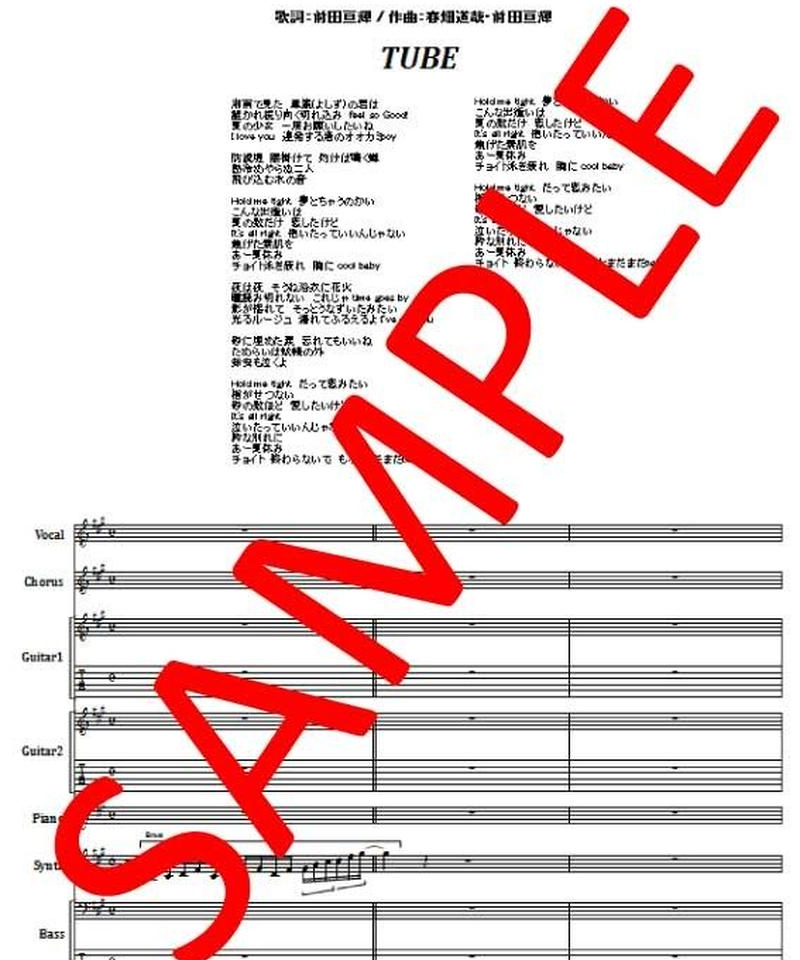Tube チューブ あー夏休み バンド スコア Tab譜 楽譜 From68