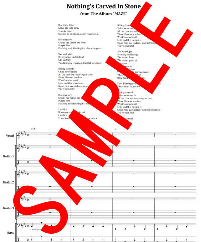 Nothing S Carved In Stone Gravity バンド スコア Tab