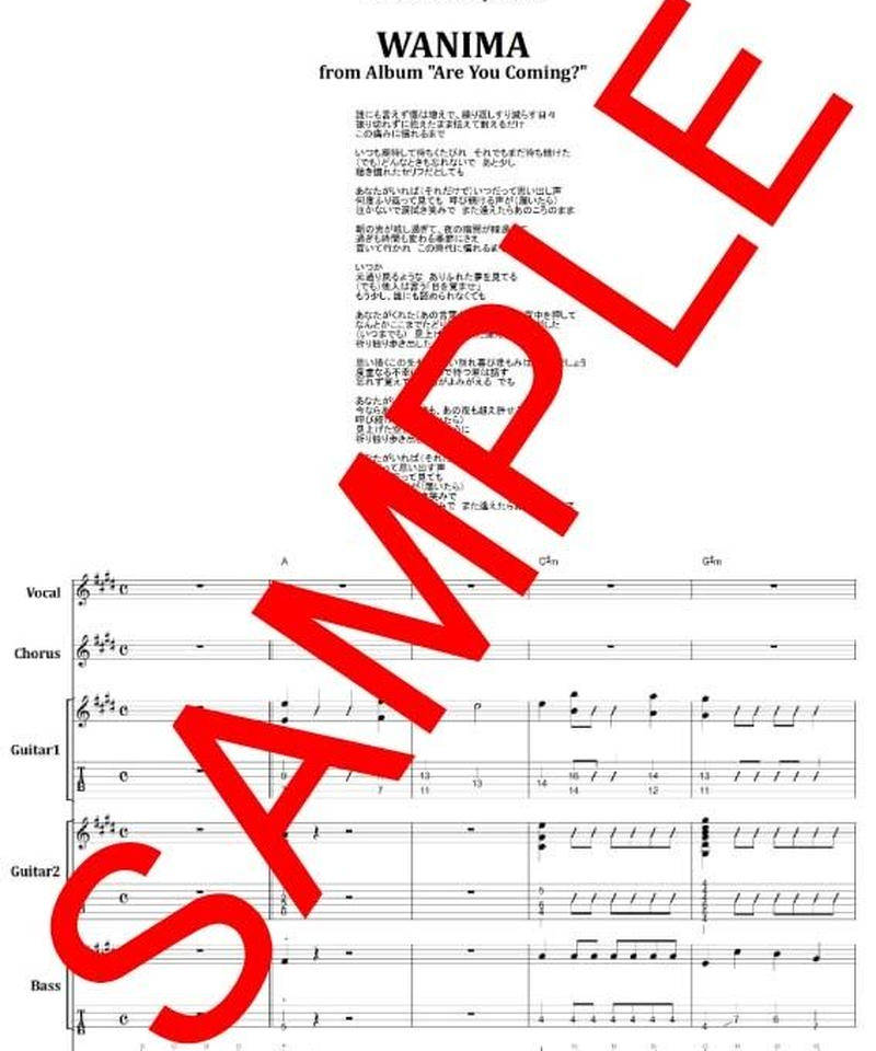 Wanima ワニマ Trace バンド スコア Tab譜 楽譜 From68