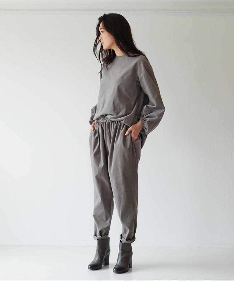 Fruits Of Life コーデュロイテーパードパンツ 鈍色 グレー Frui