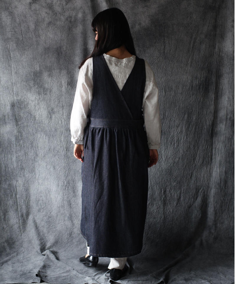 Ichi デニムエプロン ワンピース 文月