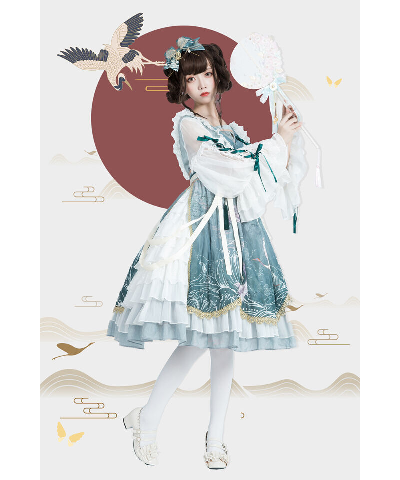 風鶴 ワンピース バレッタ セット Girlism