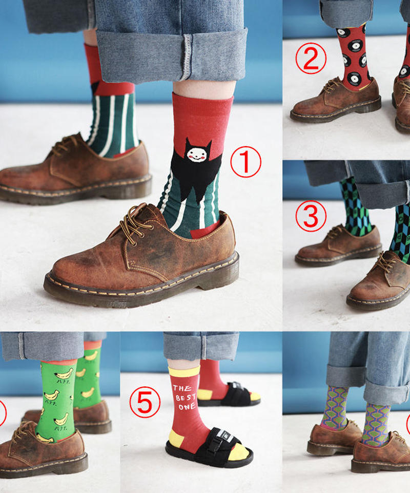 ポップイラストパターンデザインソックス 靴下 Tb Gugu