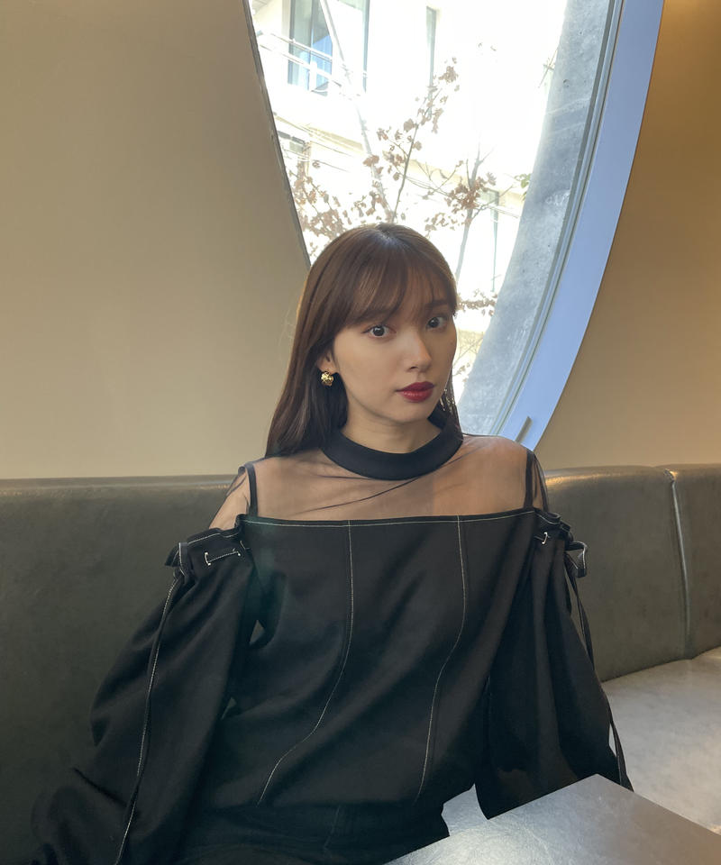 店内全品ポイント2倍!! Sheer Combination Stitch Blouse | tatihome.com