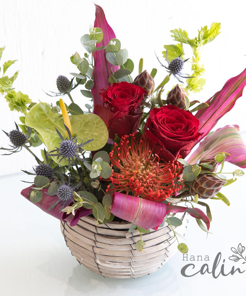 お祝い花アレンジメント Mサイズ 名古屋のお花屋さん Hanacalin