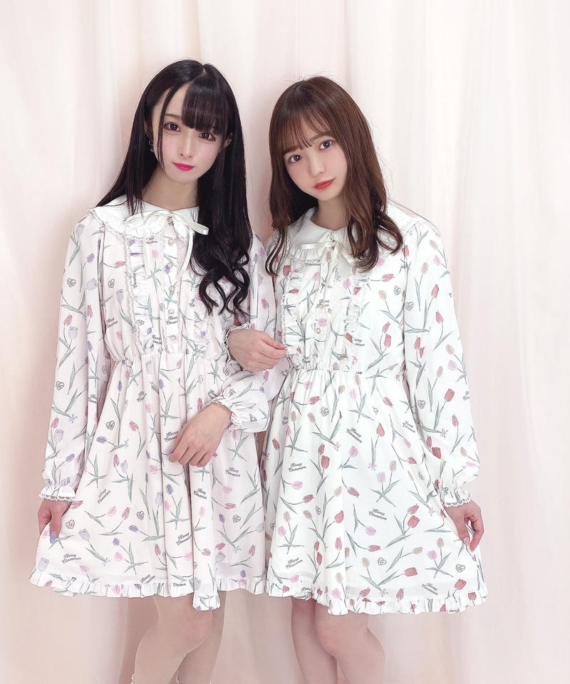 Hc211op0307 丸襟チューリップワンピース Honeycinnamon