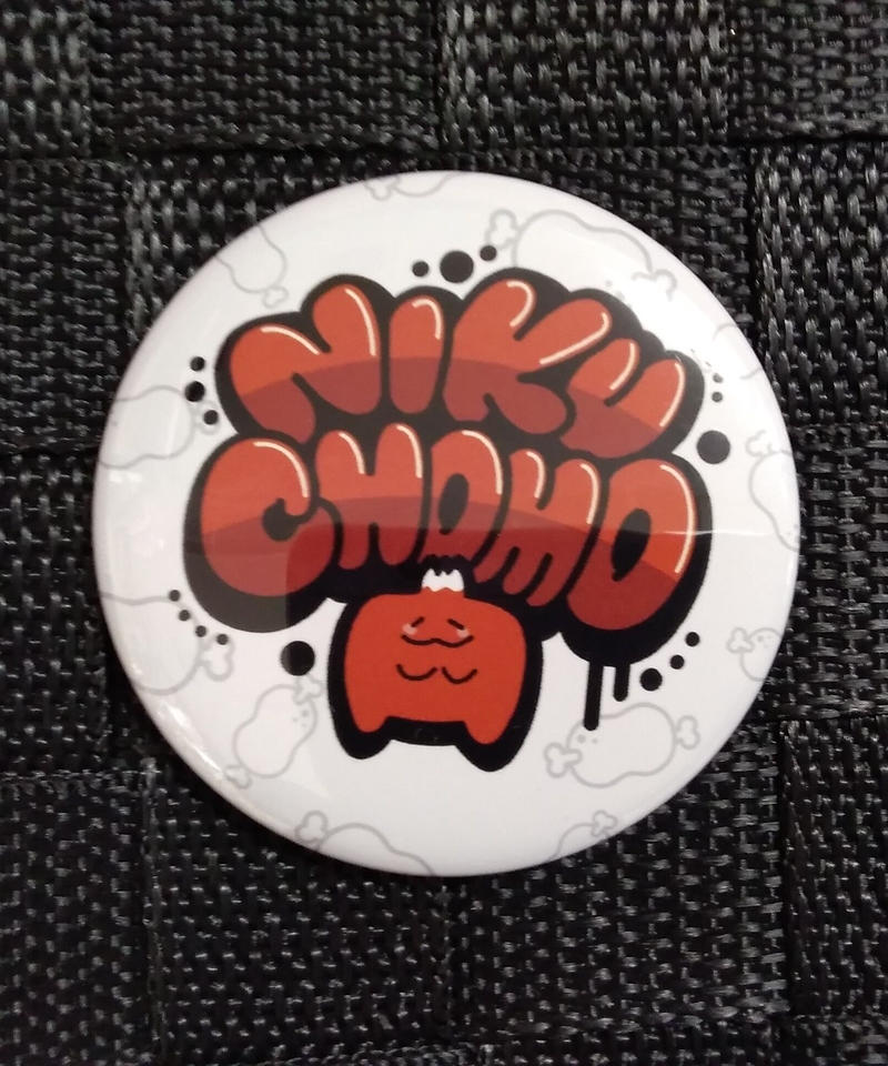 肉チョモランママスコットロゴ 缶バッジ K Books K Pop館 芸能館 動画館 キ