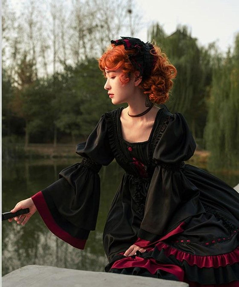 ヘカテ 冥界の神 ブラック ギリシャ神話 ゴシックロリィタ ドレス ワンピース L Lo90