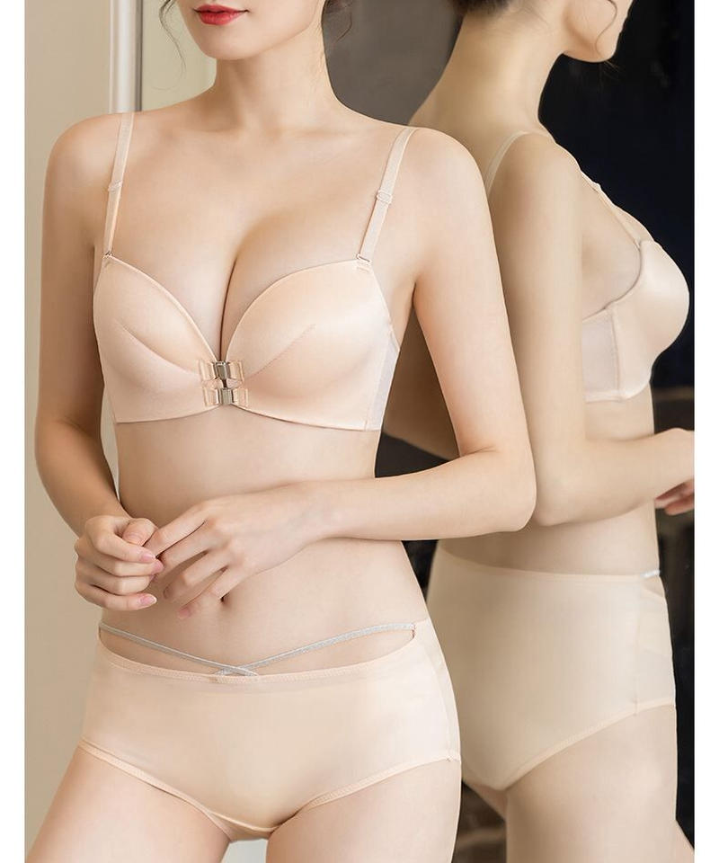 カップ 美背 フロントホック シームレス ノンワイヤー ブラジャー Br80 R