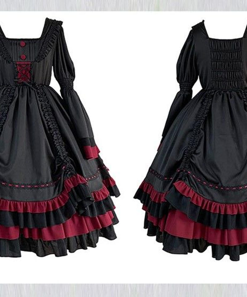 ヘカテ 冥界の神 ブラック ギリシャ神話 ゴシックロリィタ ドレス ワンピース L Lo90