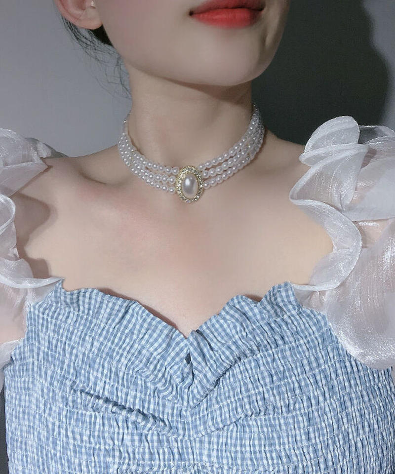 ロリィタ チョーカー パール3連 ネックレス Ac33 Roses On The Ro