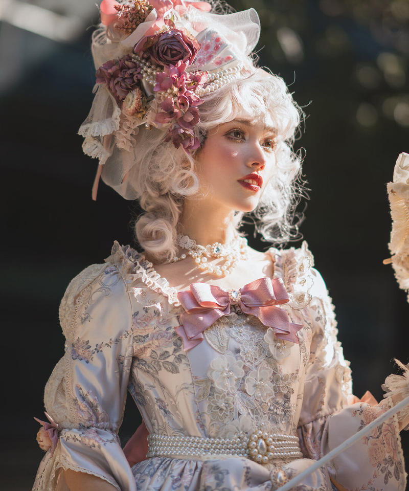 Miss Point エリザベス ロリィタ ドレス ピンク 薔薇花柄ワンピース Full Se