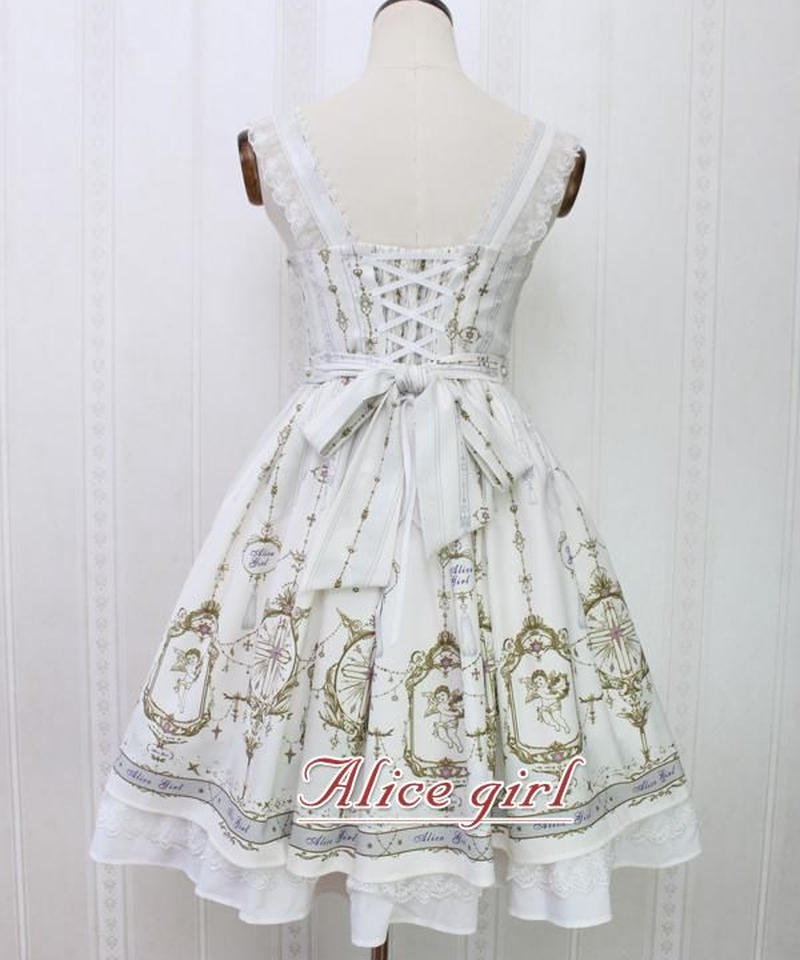 Alice Girl オリジナル ロリィタ 天使十字架 レースリボン Jsk ワンピース M