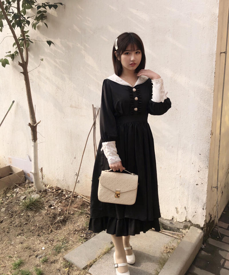 お取り寄せ レディローラ ローラダイアリー クラシック ロリィタ 長袖 ワンピース Lo