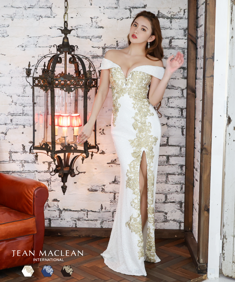 JEAN MACLEAN】スパンコール/モチーフレースレース/オフショル/LongDress... JEAN MACLEAN】スパンコール/モチーフレースレース/オフショル/LongDress...