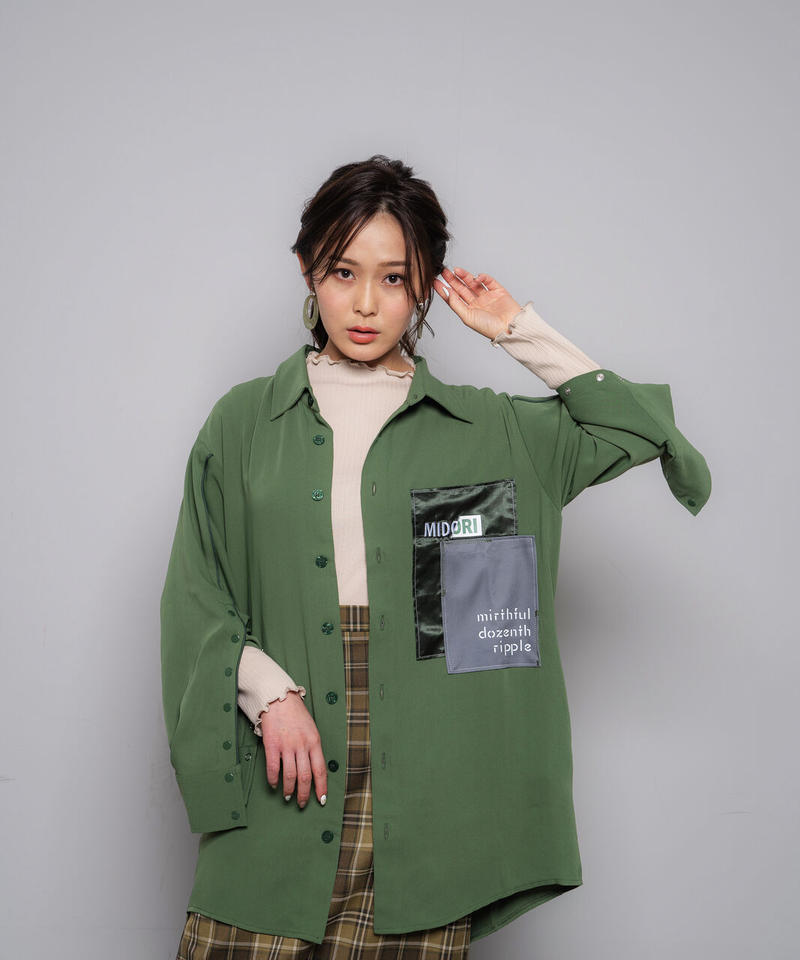 Overlapping shirt BLK | MIDORI mirthful dozenth