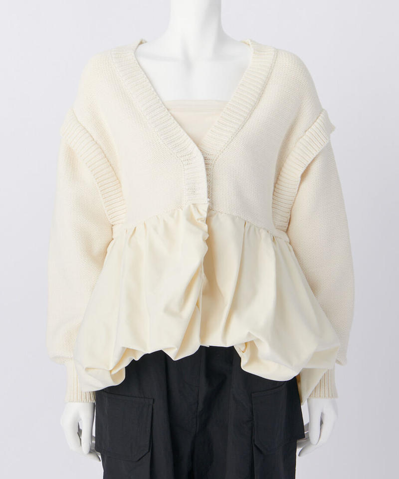予約販売】再追加 バルーンドッキングカーデ・WHITE | jemma.atelier