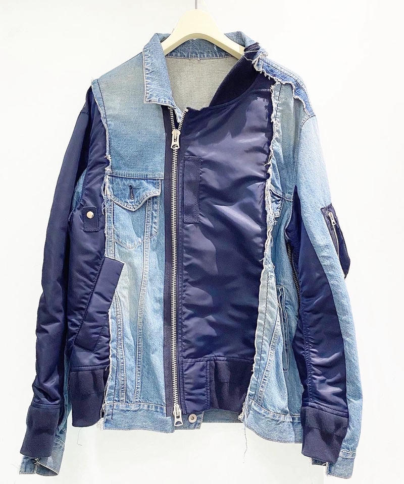 Sacai 2019ss コレクション 名作 ドッキングデニムジャケット サイズ 3 Aa9