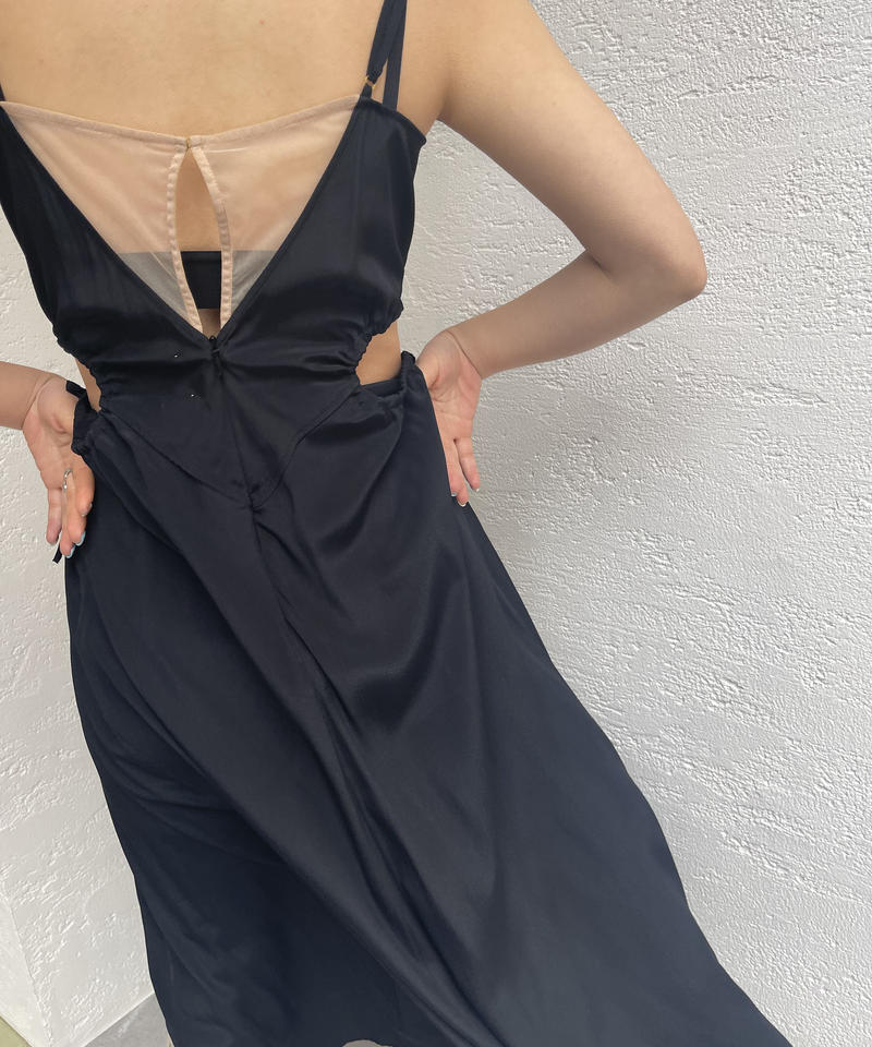 FETICO / CUTOUT SILK SLIP DRESS フェティコ