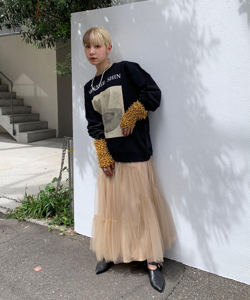 値下げ】 ミューラル MURRAL Leaf vein dress Orange