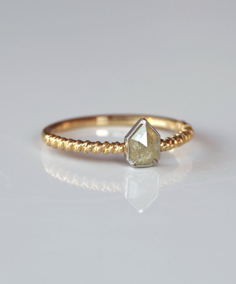 One of kind / Diamond Ring <K18YG,Pt900> - R416...