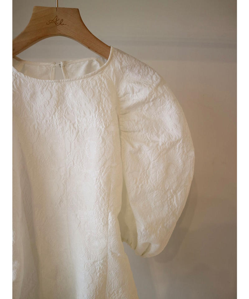 jacquard puff blouse | Acka