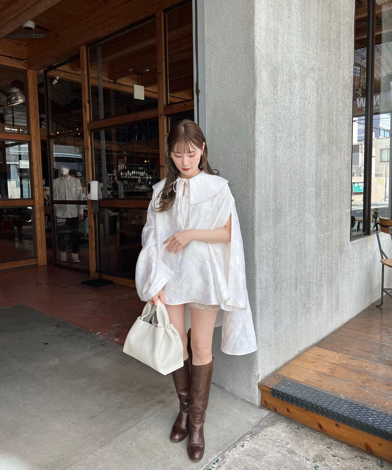 jacquard flare blouse | Acka