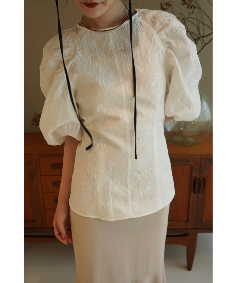 jacquard puff blouse | Acka