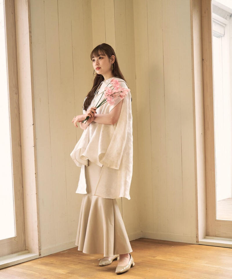 jacquard flare blouse | Acka