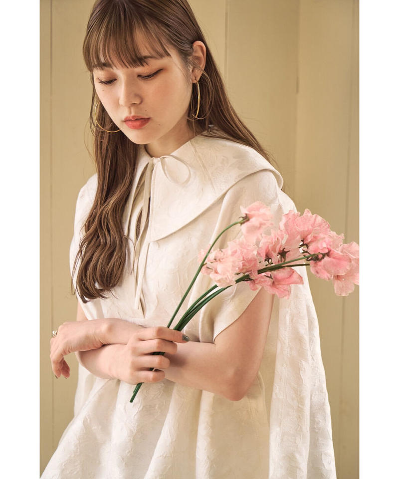 jacquard flare blouse | Acka