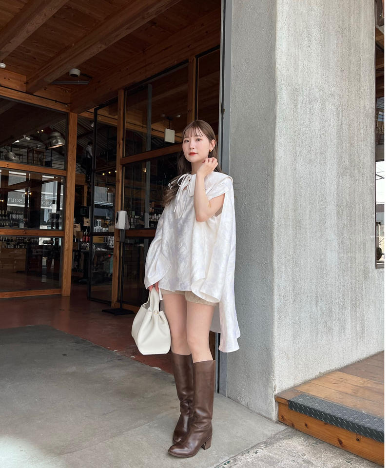 jacquard flare blouse | Acka