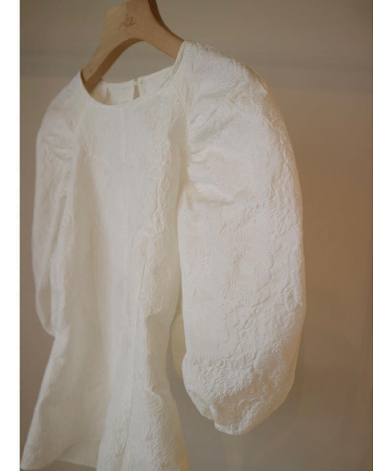 jacquard puff blouse | Acka