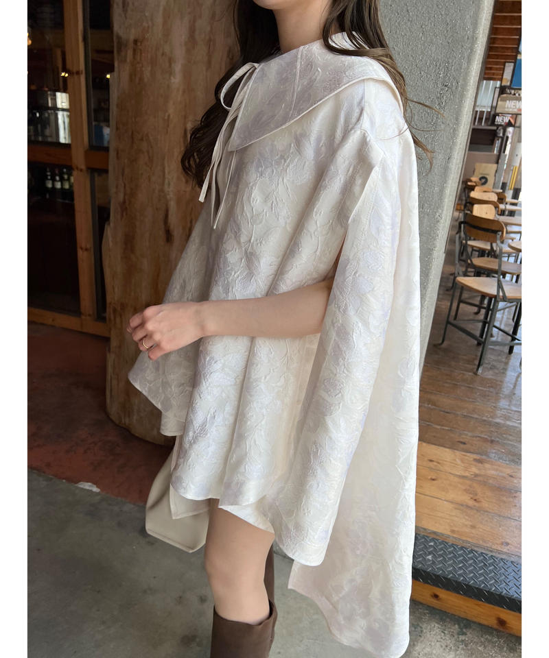 jacquard flare blouse | Acka
