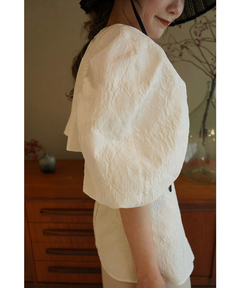 jacquard puff blouse | Acka