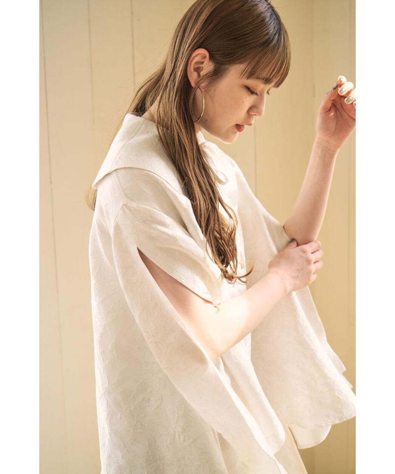 jacquard flare blouse | Acka