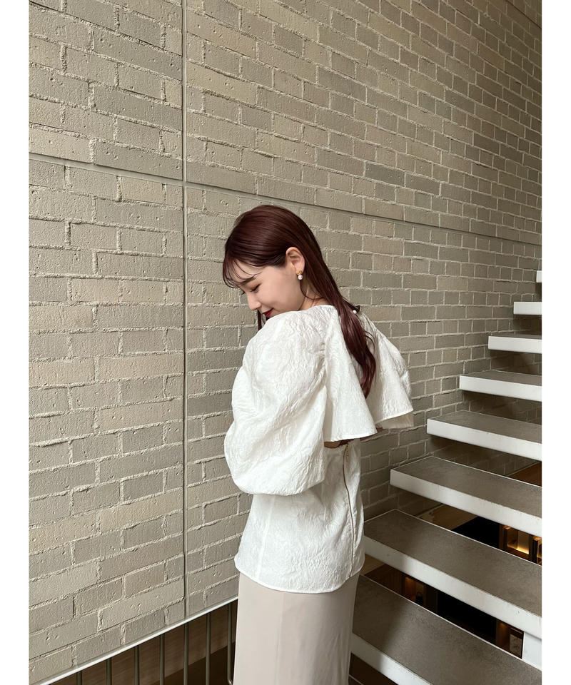 jacquard puff blouse | Acka