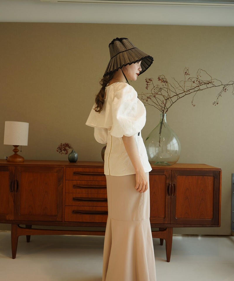 jacquard puff blouse | Acka