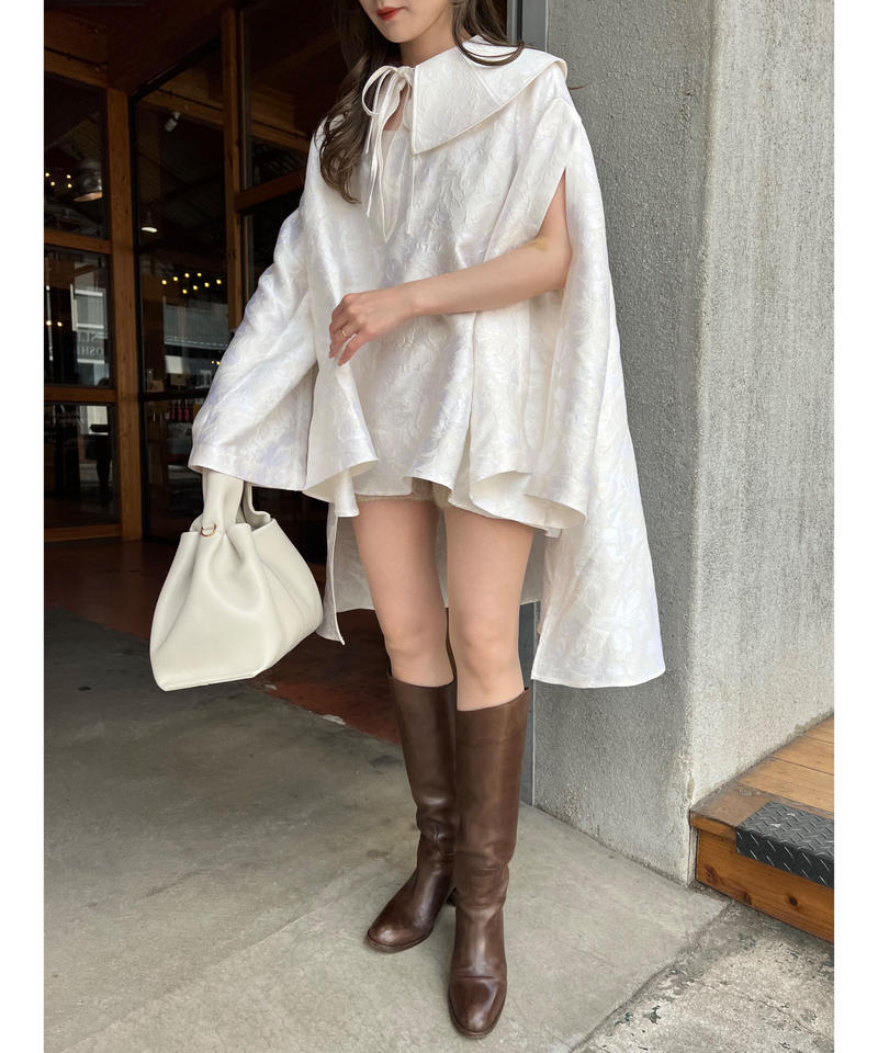 jacquard flare blouse | Acka