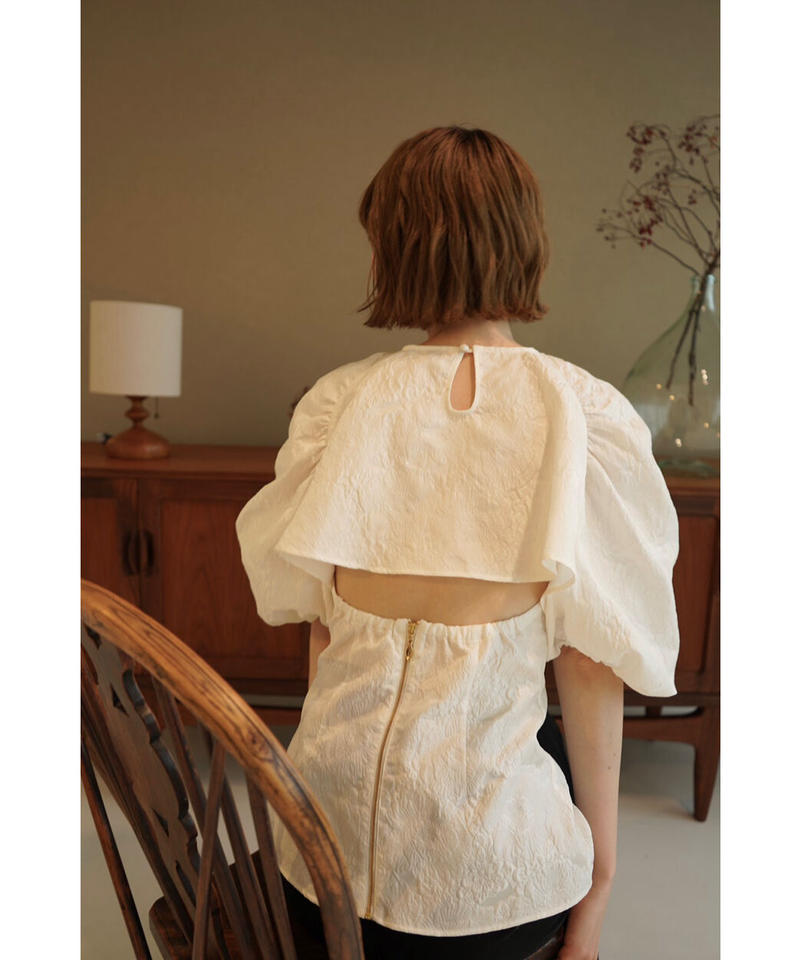 jacquard puff blouse | Acka