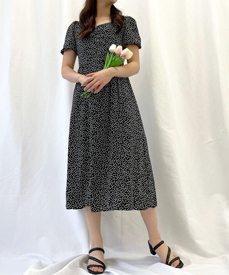 ハート柄バックリボンワンピース 韓国ファッション 高速ターミナル