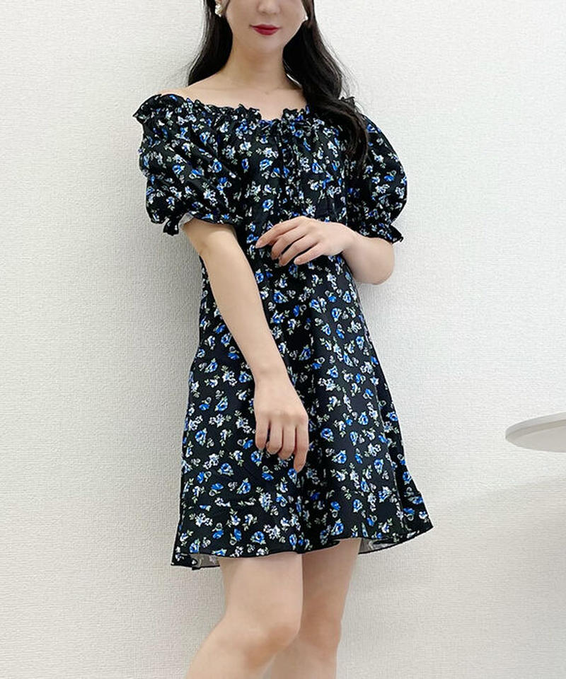 編み上げリボンワンピース 韓国ファッション 高速ターミナル