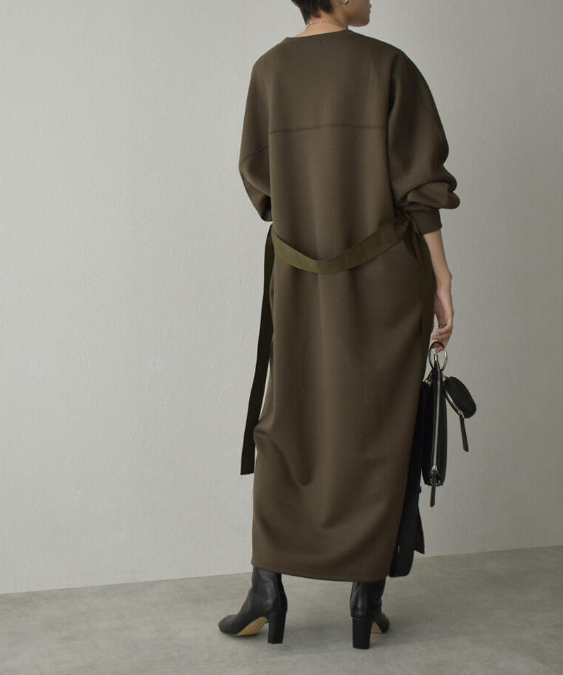 Onepiece 日本製 ビッグポケットワンピース グレージュ カーキブラウン