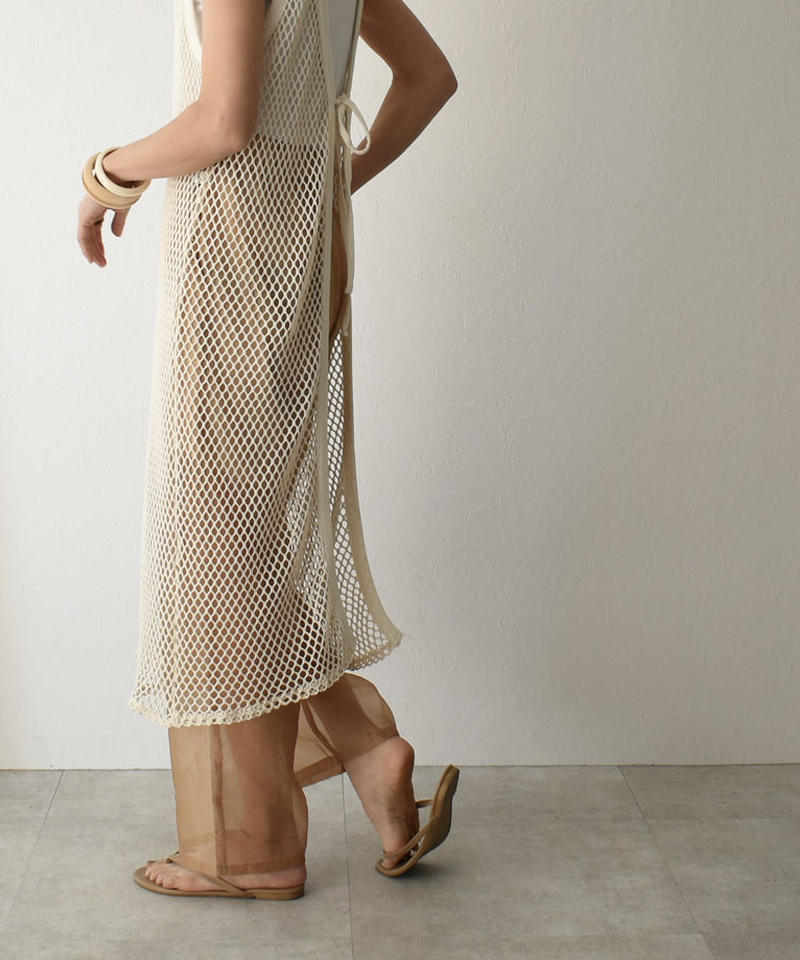 Onepiece 日本製 メッシュネット 2way エプロンワンピース エクリュ