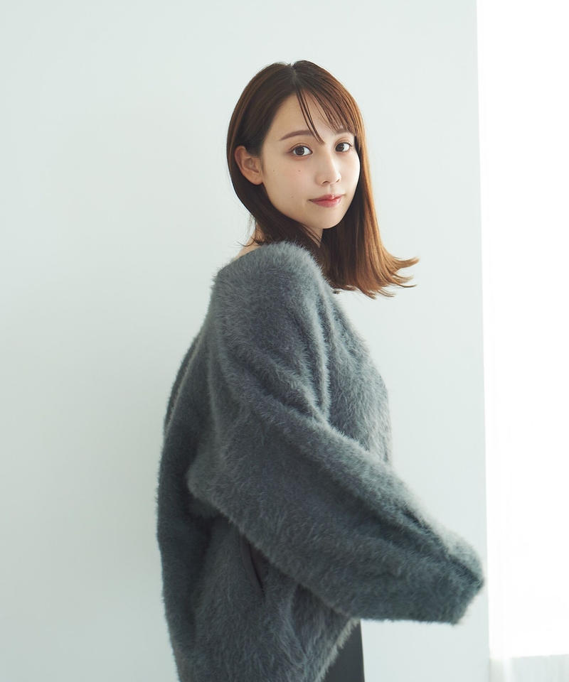 のために le.ema mohair touch relax cardigan ホワイト TzGjY
