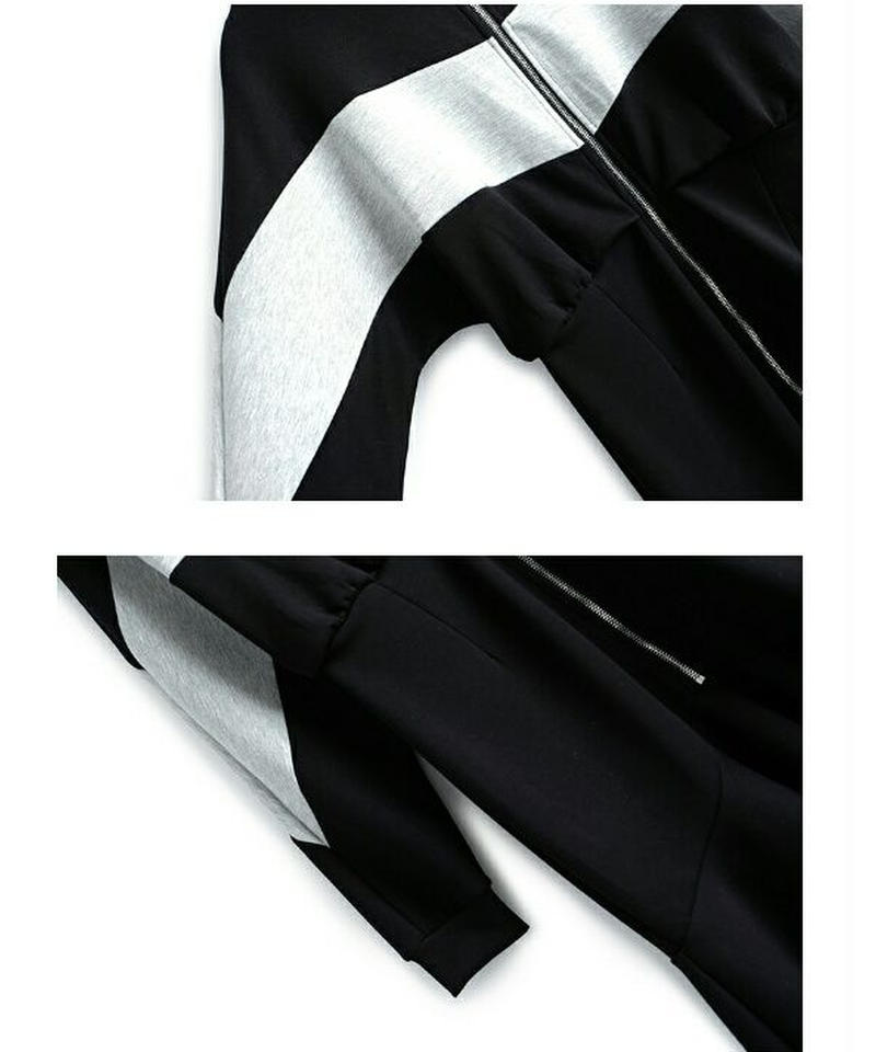 スポーツミックスヘムフリルがかわいいジャージ風ジップワンピース Fashionbomy