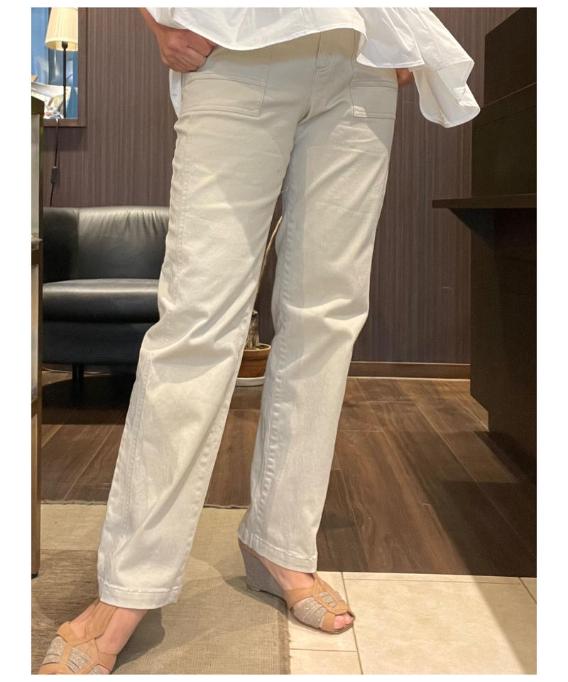 薄手綿ストレッチが夏にオススメ ストレートパンツ Petitluxe