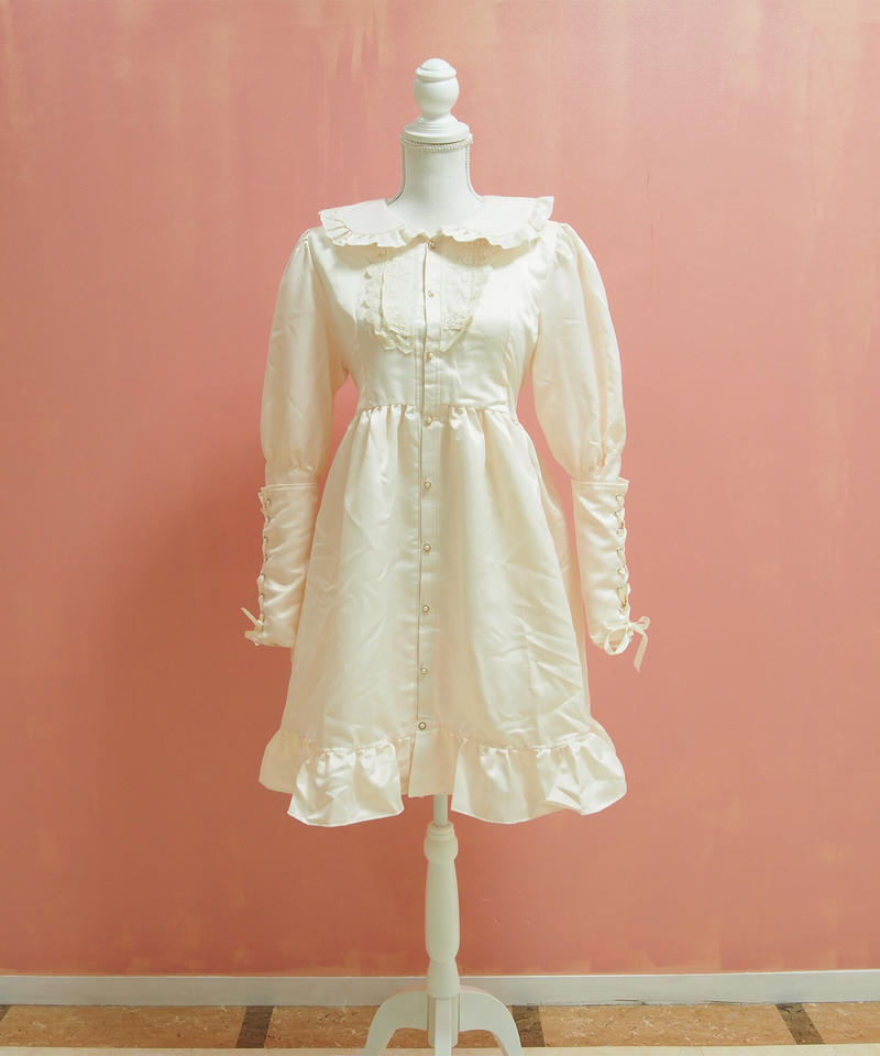 中世ドレス風ギャザーフレアーシルキーワンピース Min Min S Store