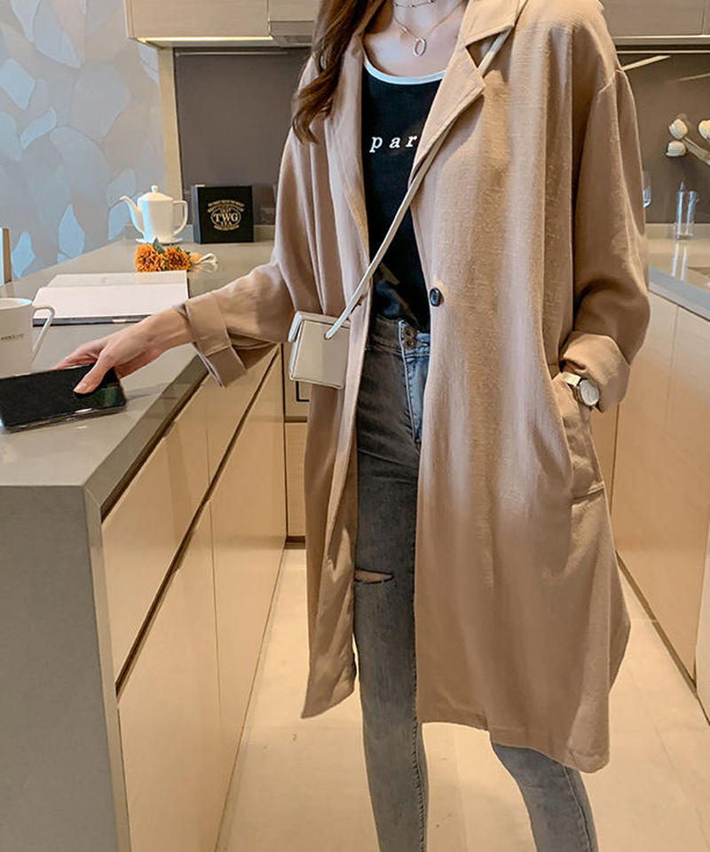 夏桜 秋のコットンとリネン トレンチコート Ns190820 14 夏桜 大人