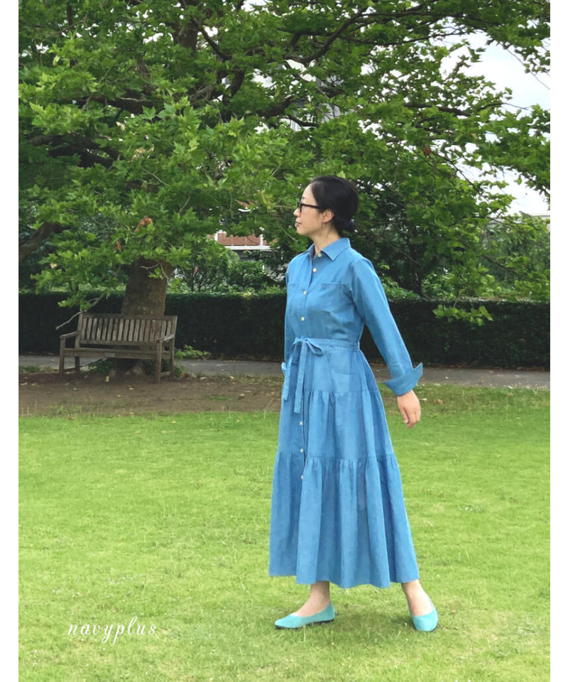 型紙販売 ティアードシャツワンピース 11号 A3ダウンロード用 型紙屋 Navy Plus